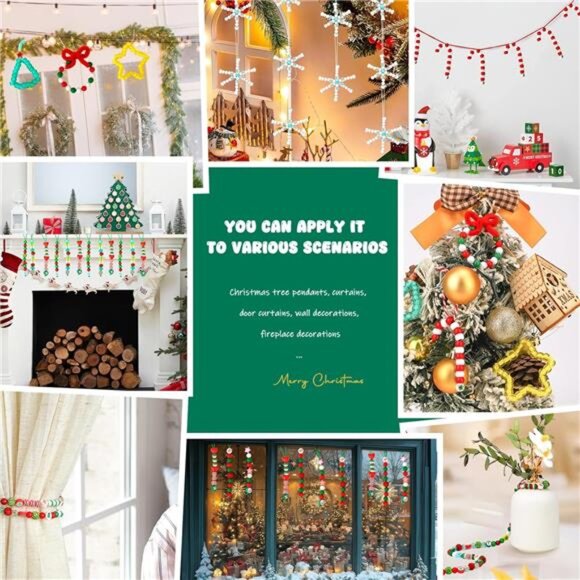 Christmas Beads for Bracelets, 500Pcs Pony Beads Kit with Christmas Tree - Picture 4 of 6